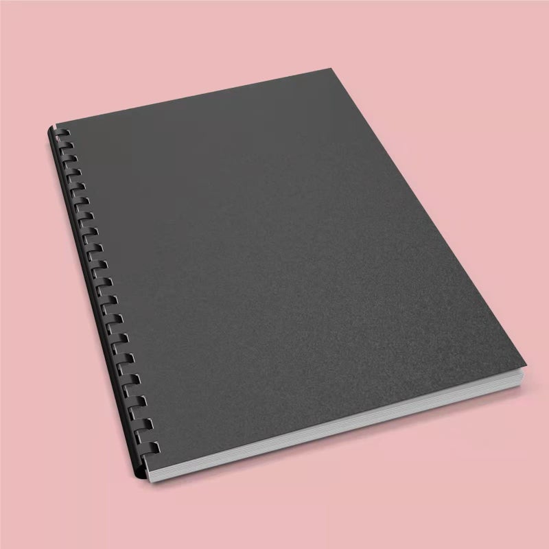 HOUYEE 100 Pack 16 Mil Poly Binding Covers,Sand Texture Binding Presentation Covers,8.5x11 Inches,Letter Size,Black,Square Corners,Un-Punched - Image 5